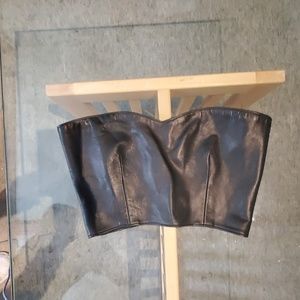 Black Leather bustier top